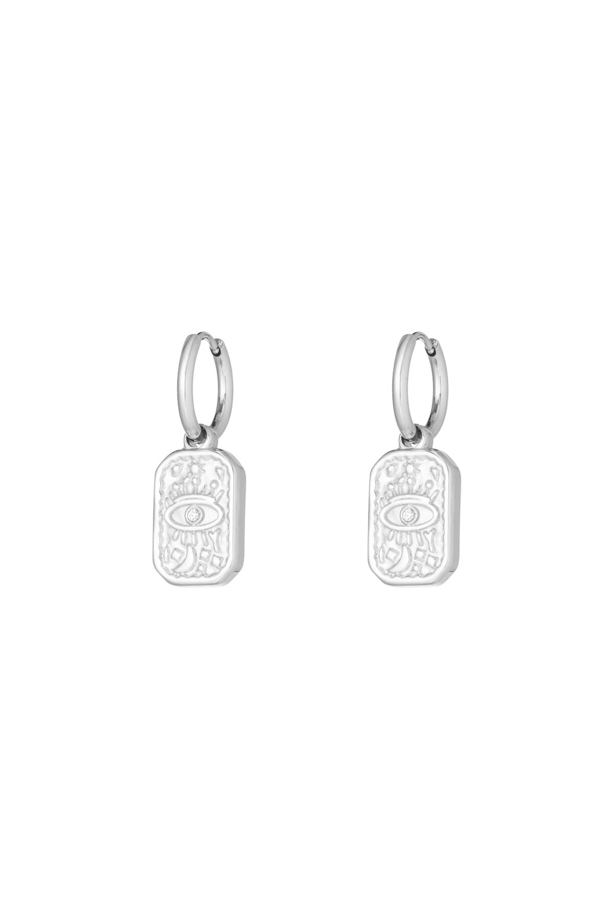 Mystic look earrings - Silver color h5 