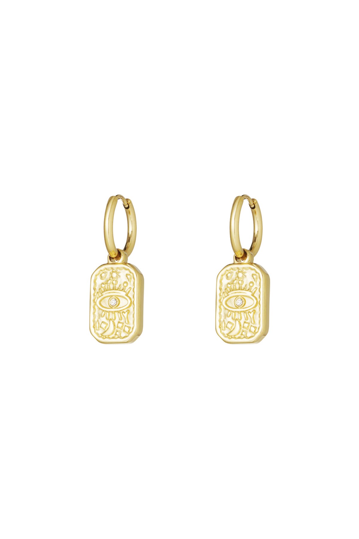 Mystic look earrings - Gold color h5 