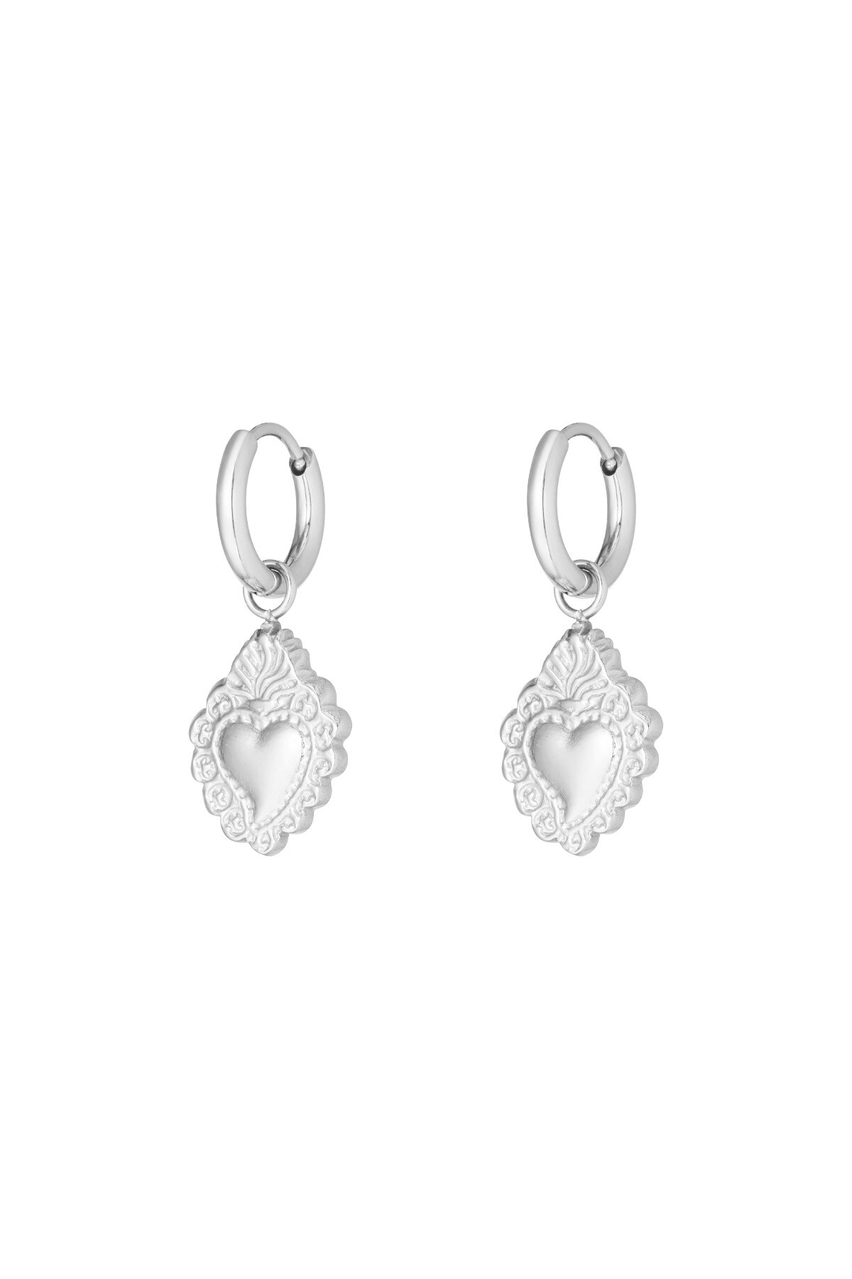 Royal amour earrings - Silver color h5 