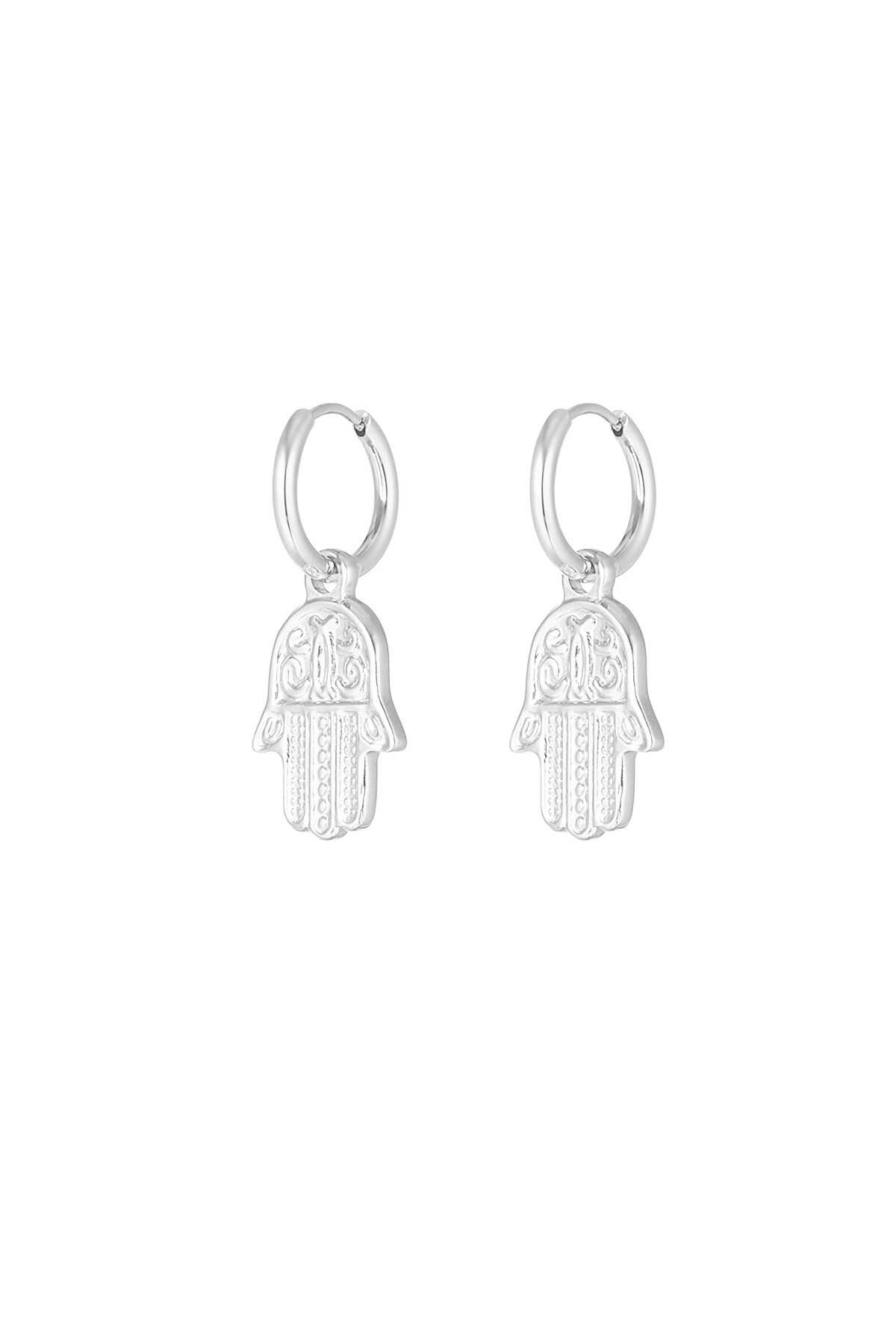 Earrings magic hand - Silver color h5 