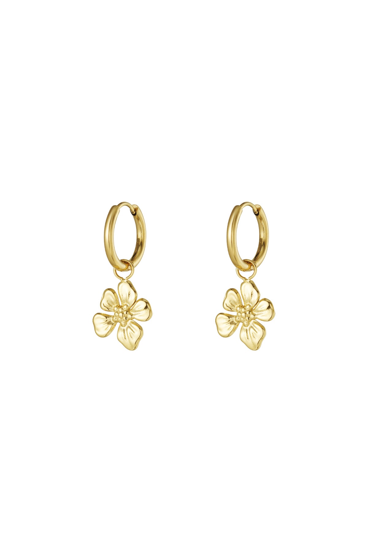 Tropical flower earrings - Gold color