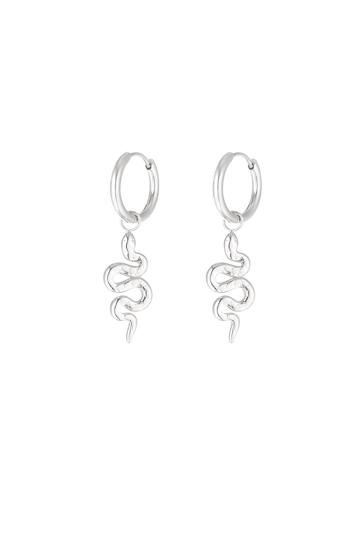 Earrings snake soul - Silver color h5 