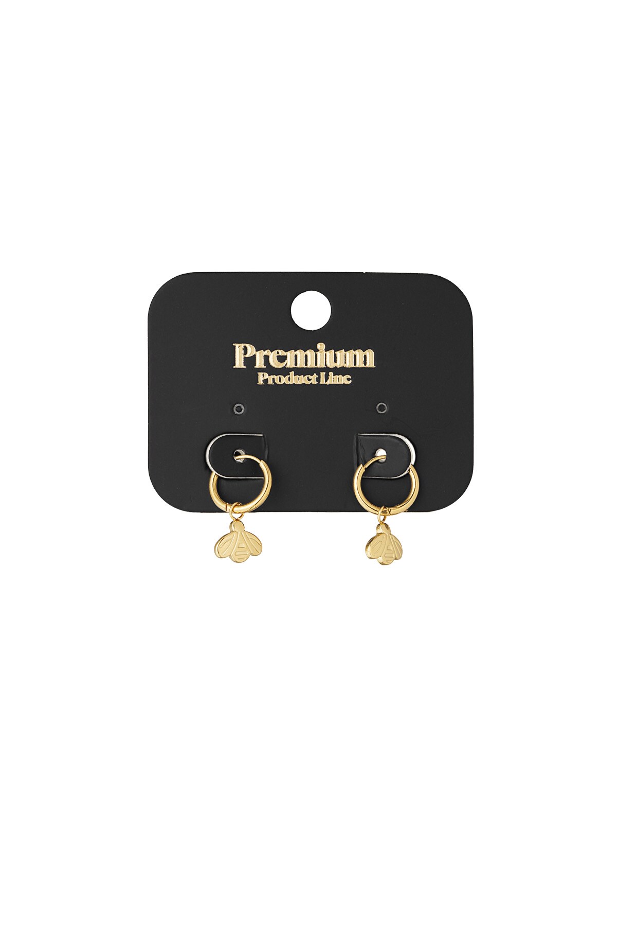 bee charm earrings - Gold color Picture3