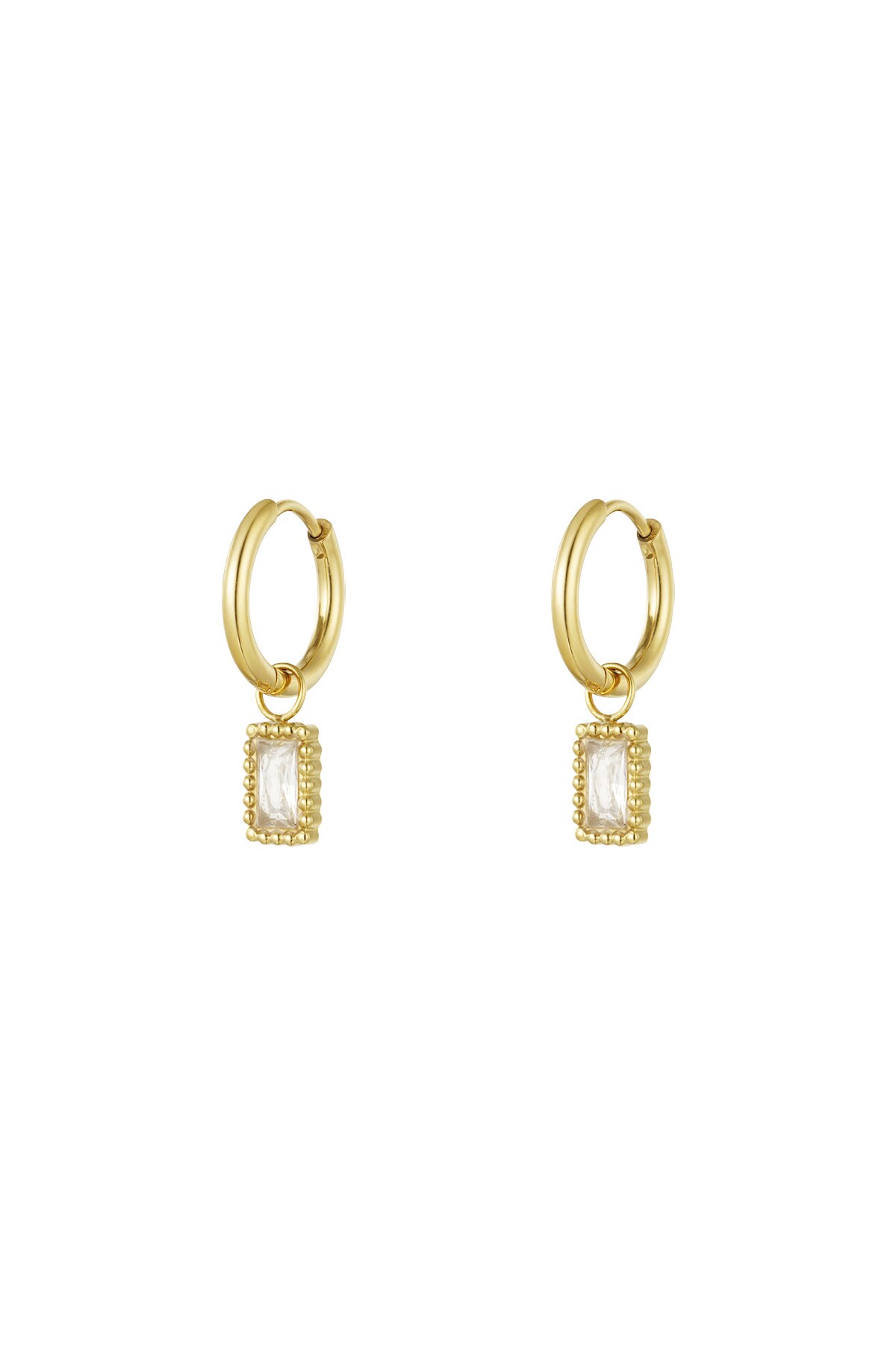 Earrings classy sparkle - Gold color h5 