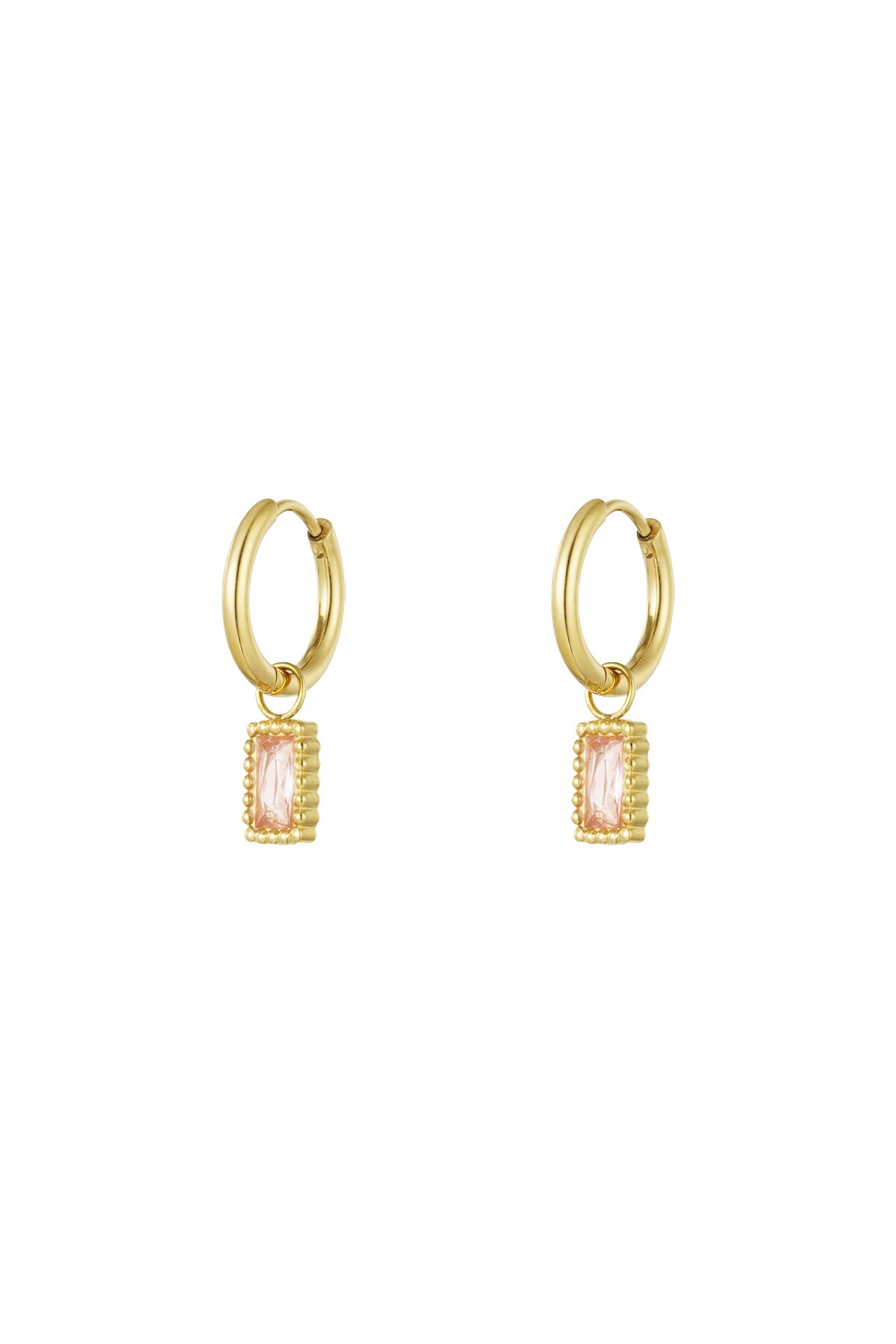 Earrings classy sparkle - pink gold h5 