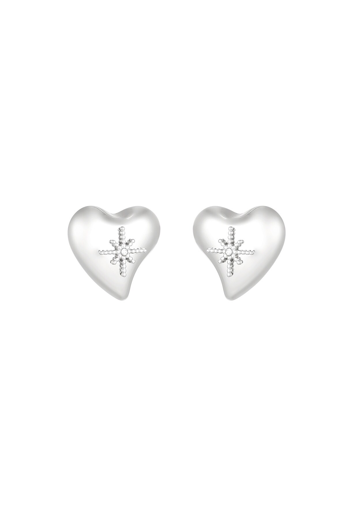 Earrings way to my heart - Silver color h5 