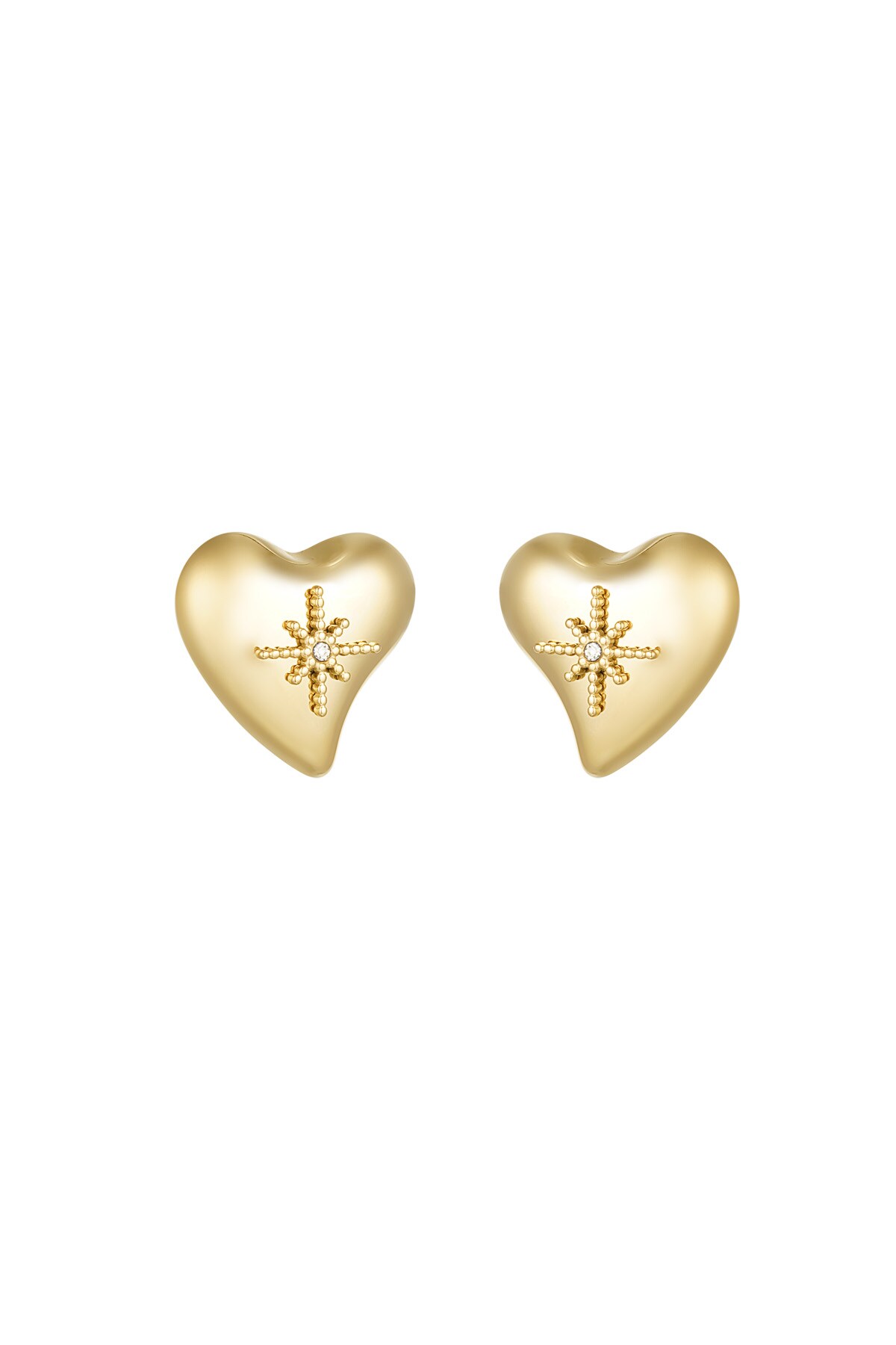 Earrings way to my heart - Gold color h5 