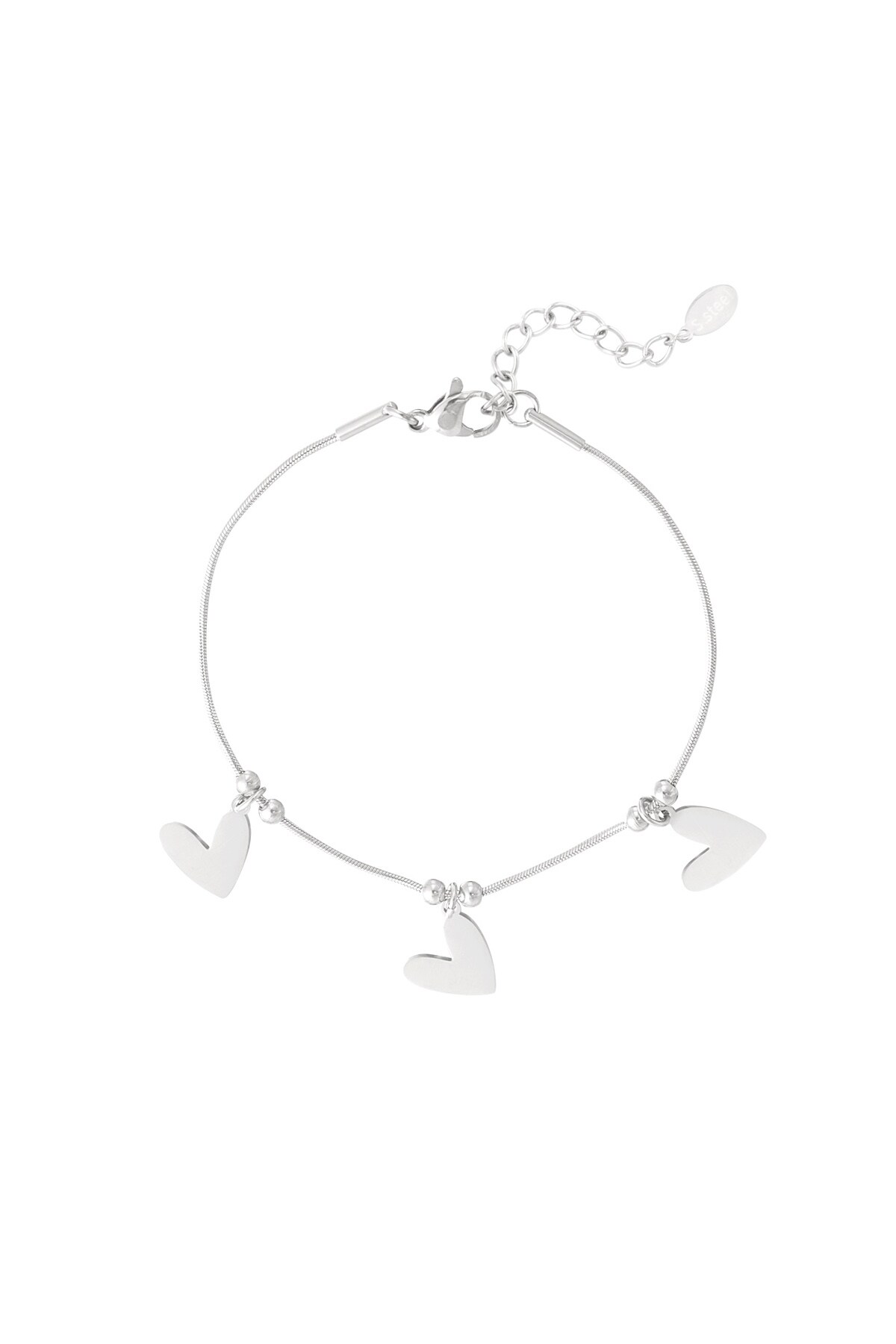 Heart to heart bracelet - Silver color h5 