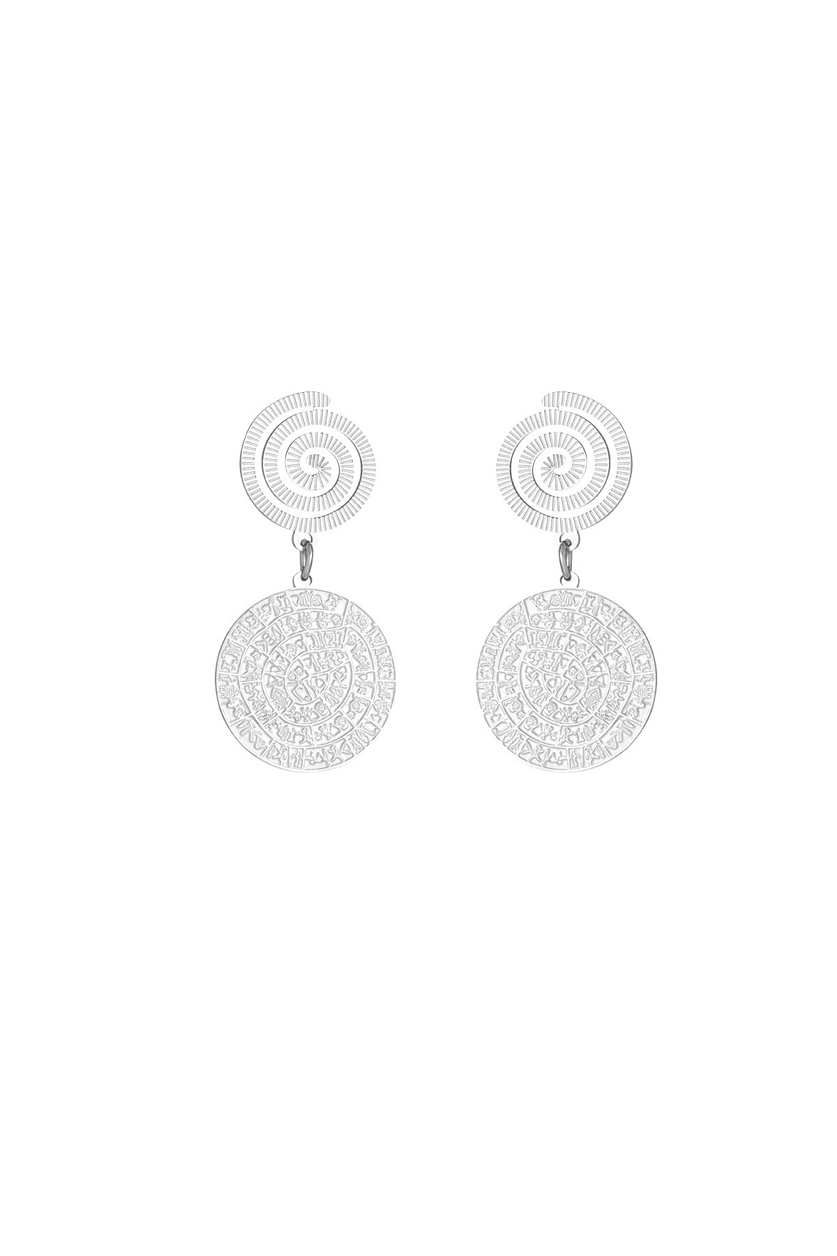 Swirl earrings - Silver color h5 