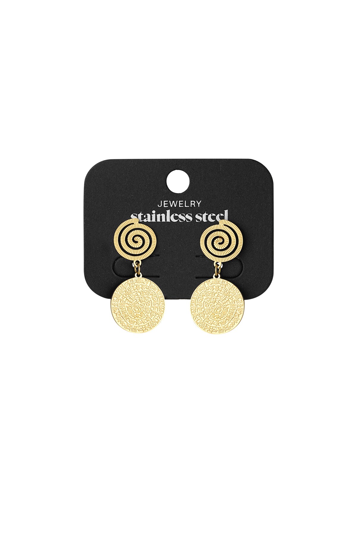 Swirl earrings - Gold color h5 Picture3