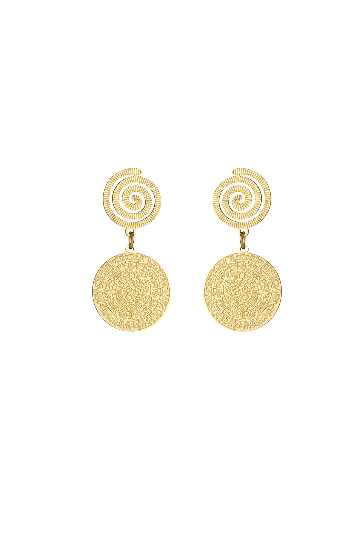 Swirl earrings - Gold color h5 