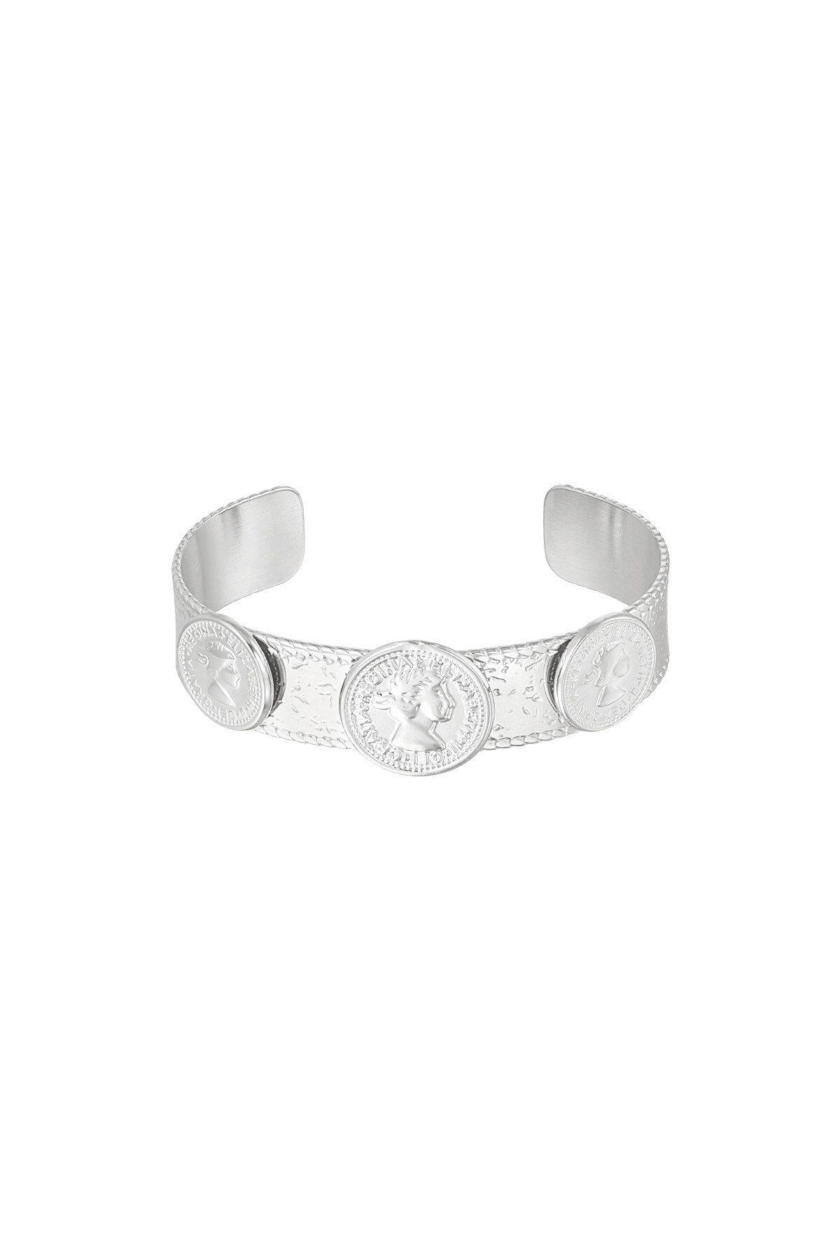 statement coin bracelet - Silver color h5 