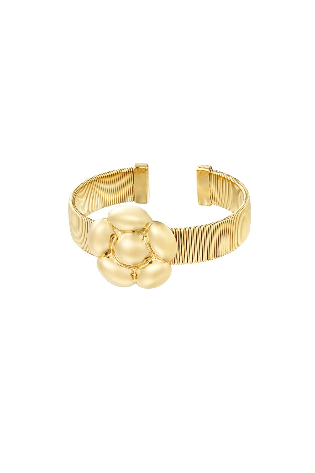 Statement flower bracelet - Gold color h5 