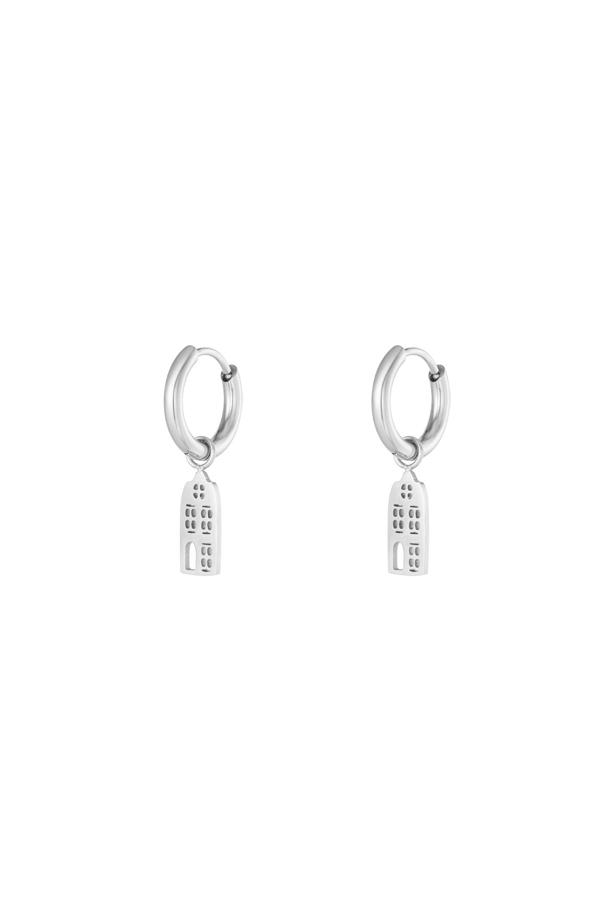 Amsterdam house earrings - Silver color h5 