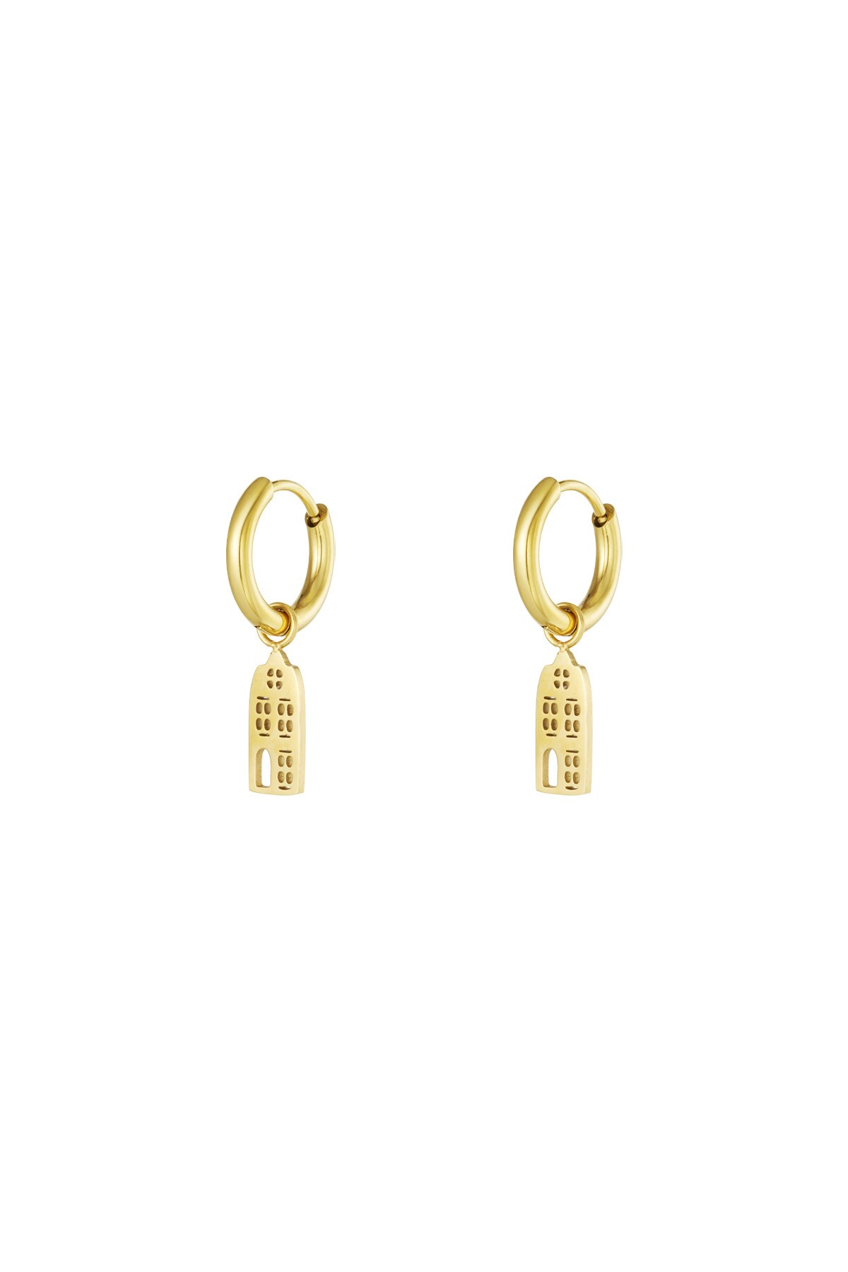 Amsterdam house earrings - Gold color h5 