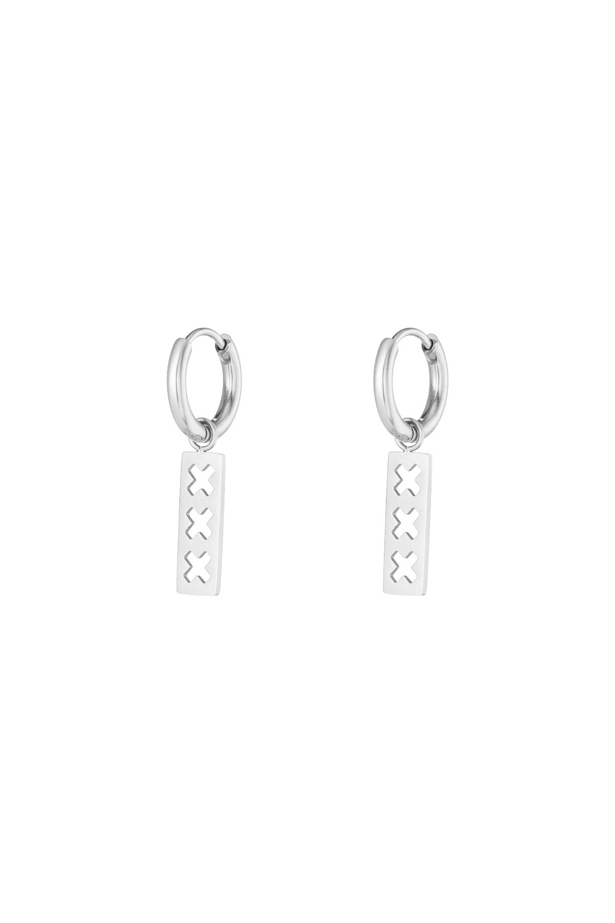 Trio X earrings - Silver color h5 