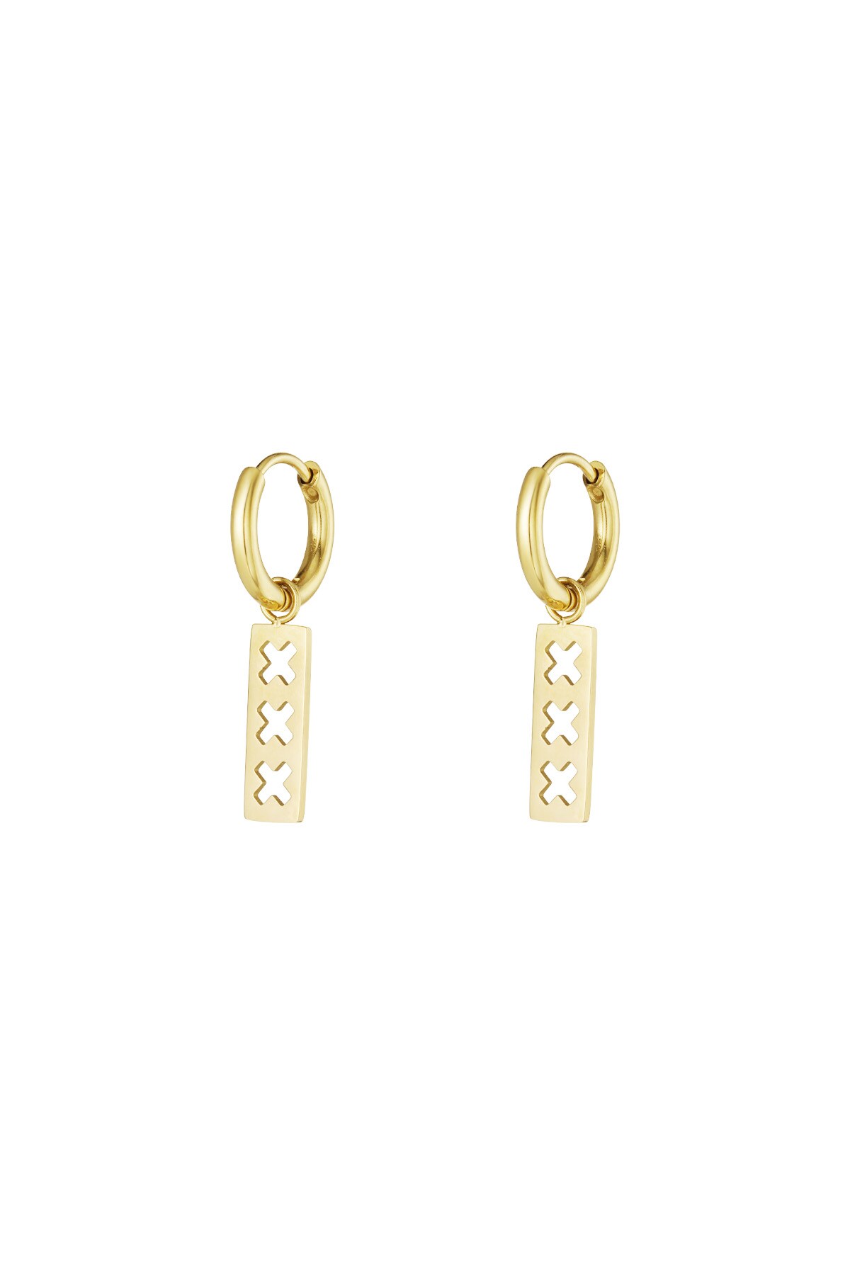 Trio X earrings - Gold color h5 