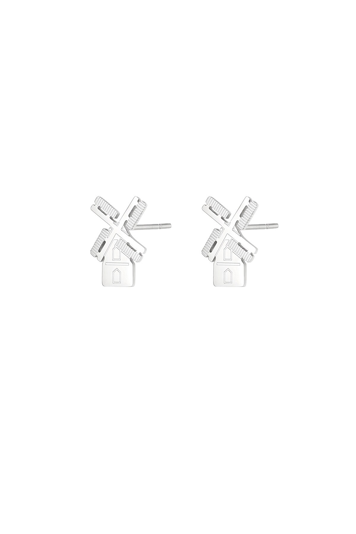 Dutch windmill earrings - Silver color h5 