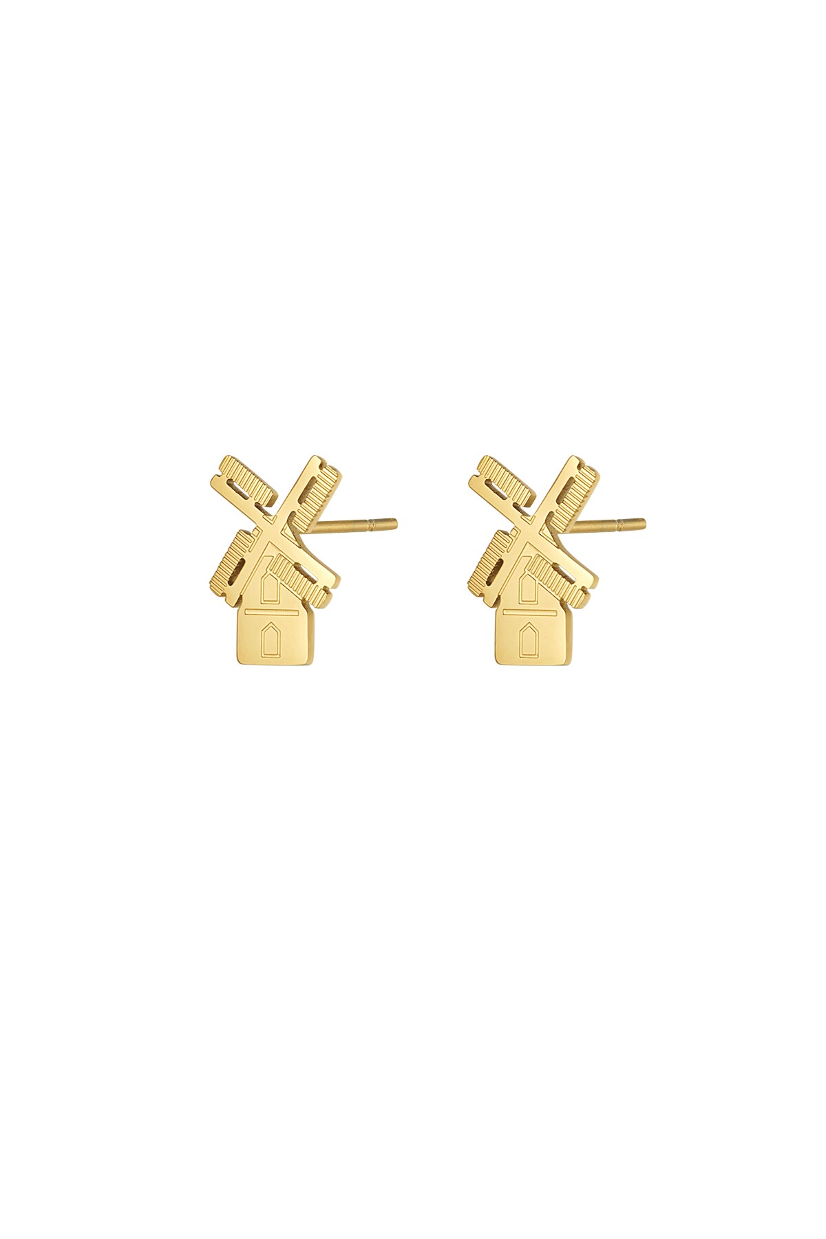 Dutch windmill earrings - Gold color h5 