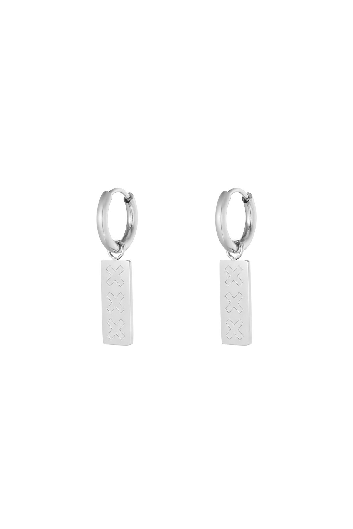 Amsterdam X earrings - Silver color h5 