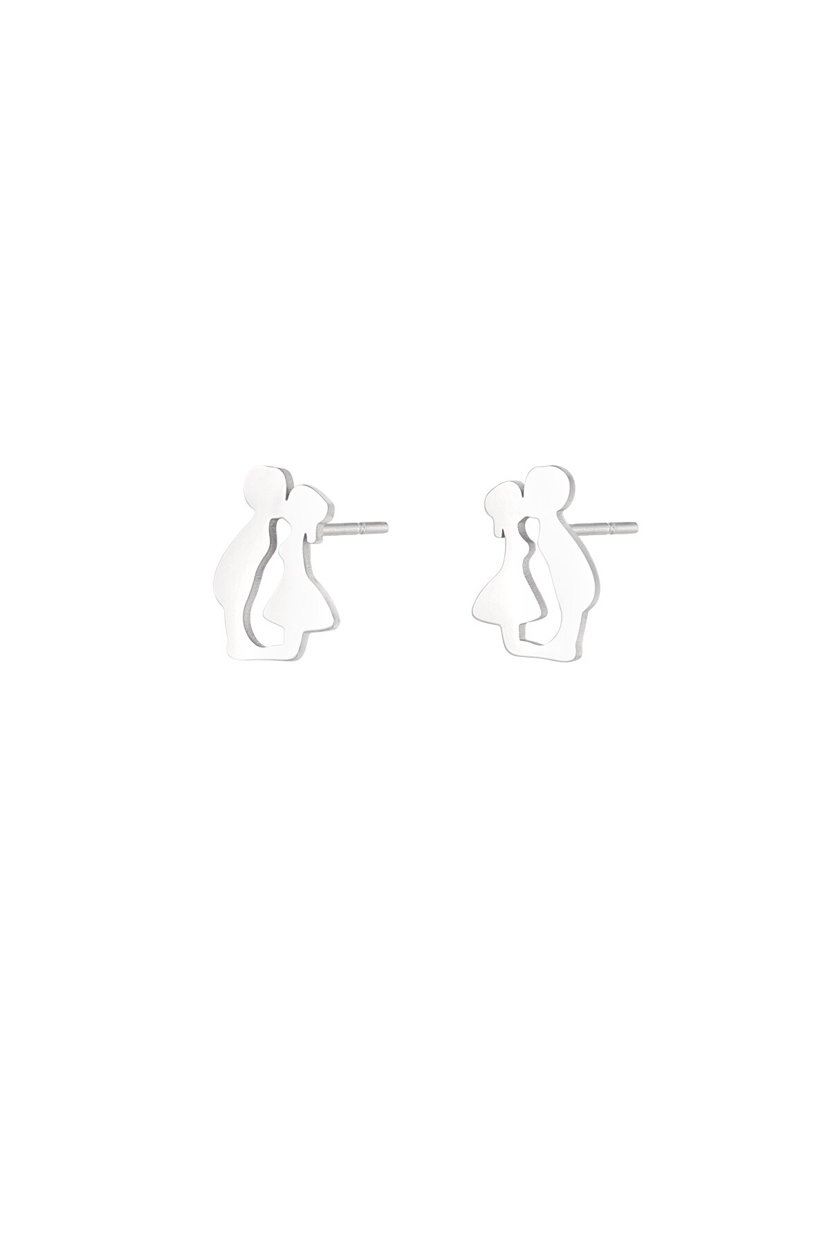 Dutch kiss earrings - Silver color h5 