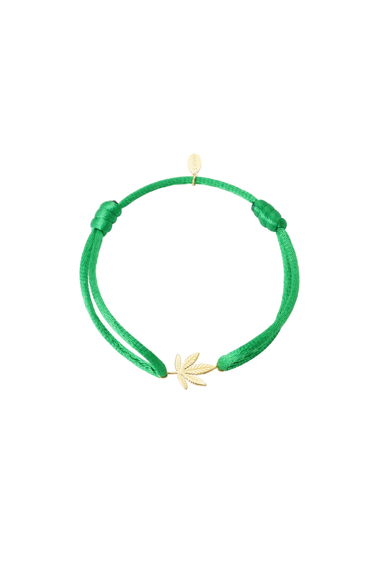 Canal bliss satin bracelet - green gold h5 