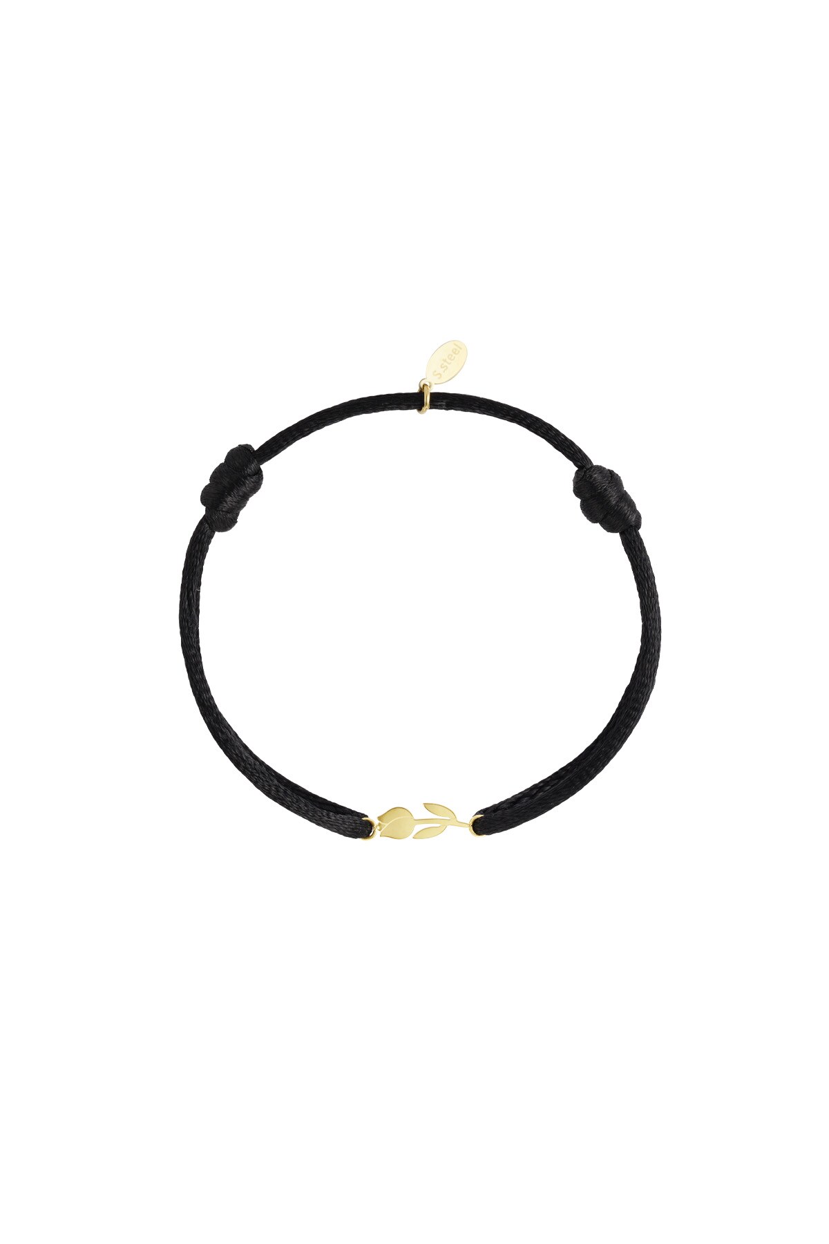 Satin bracelet tulip - black h5 