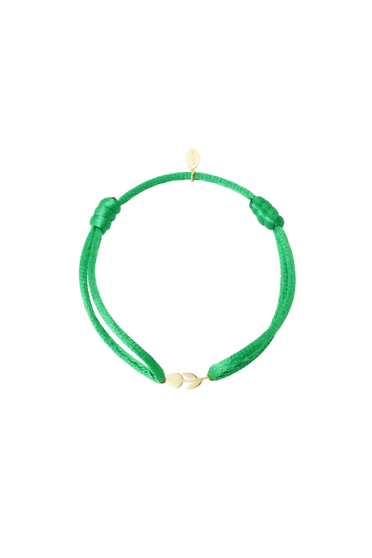 Satin bracelet tulip - green gold h5 