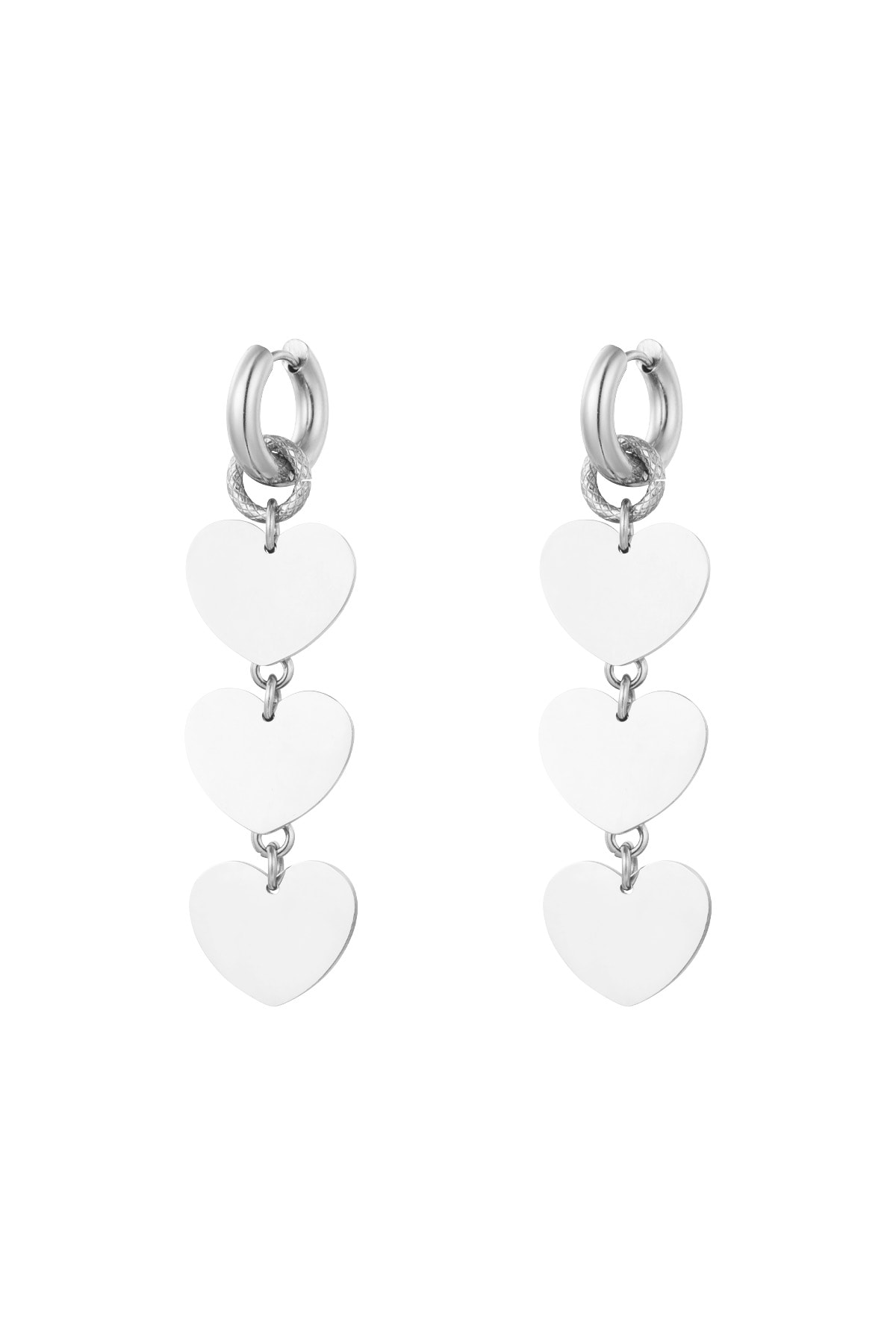 Triple lover earrings - Silver color h5 