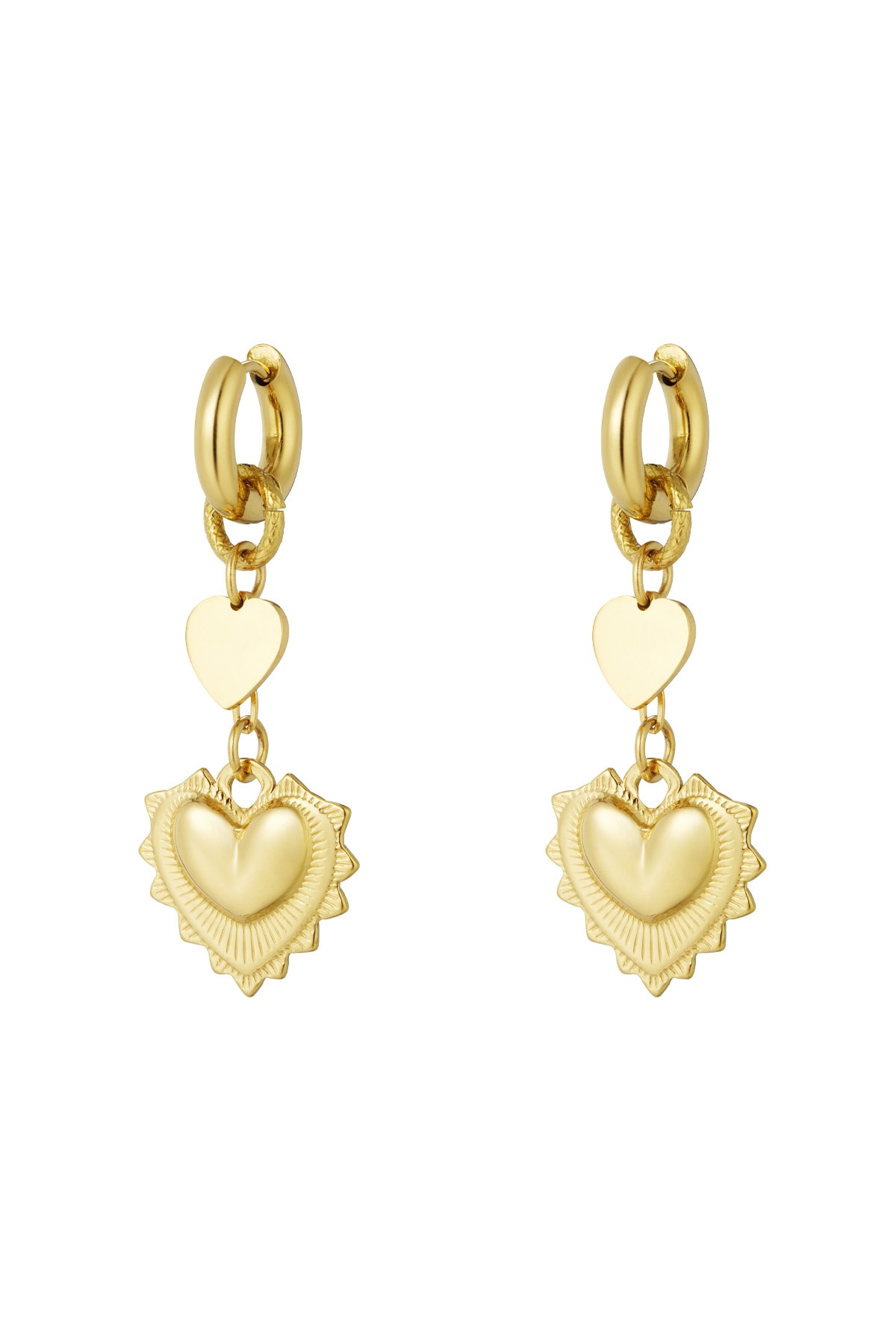 Earrings heart glow - Silver color h5 