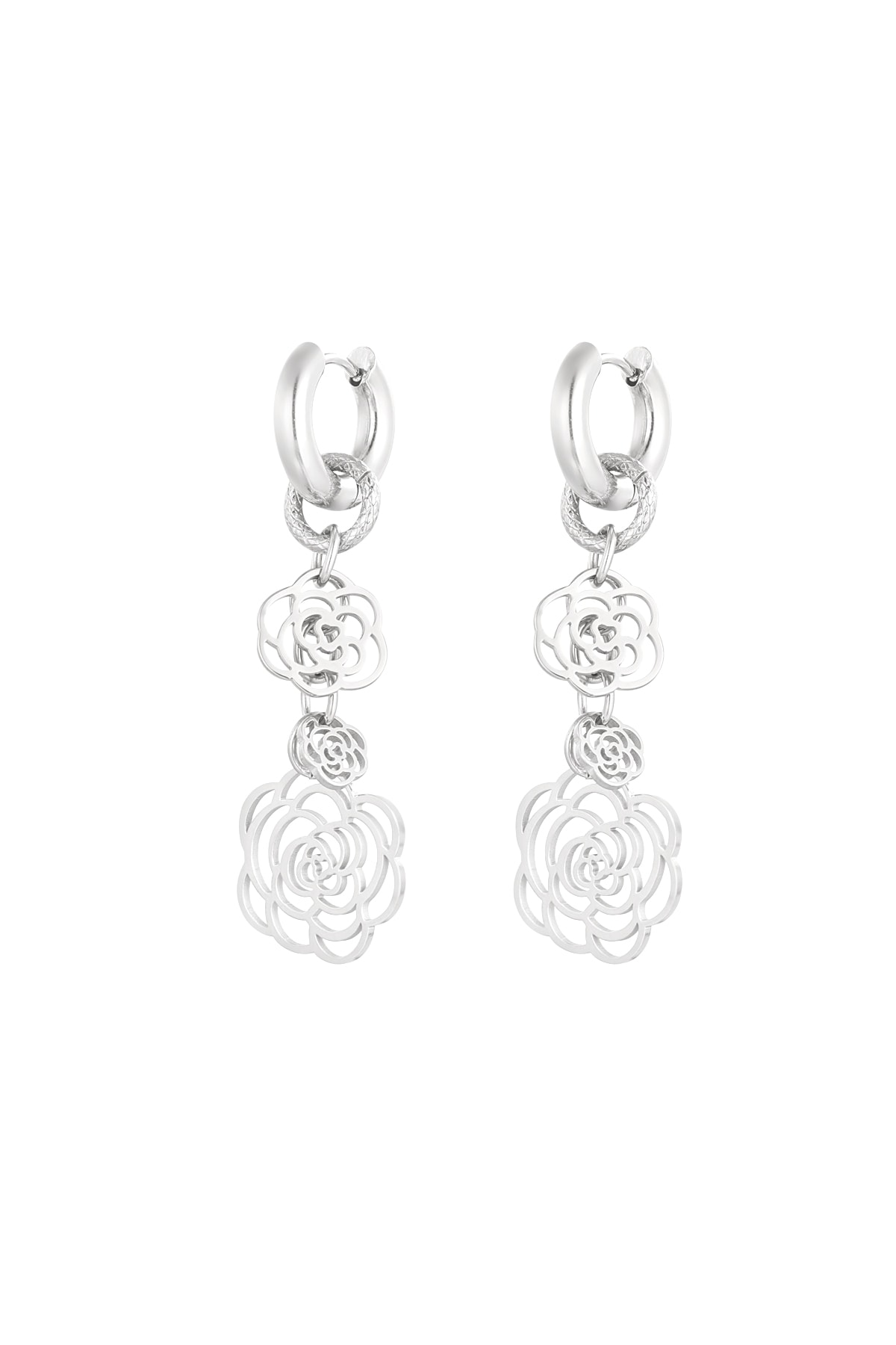 Earrings rose darling - Silver color h5 