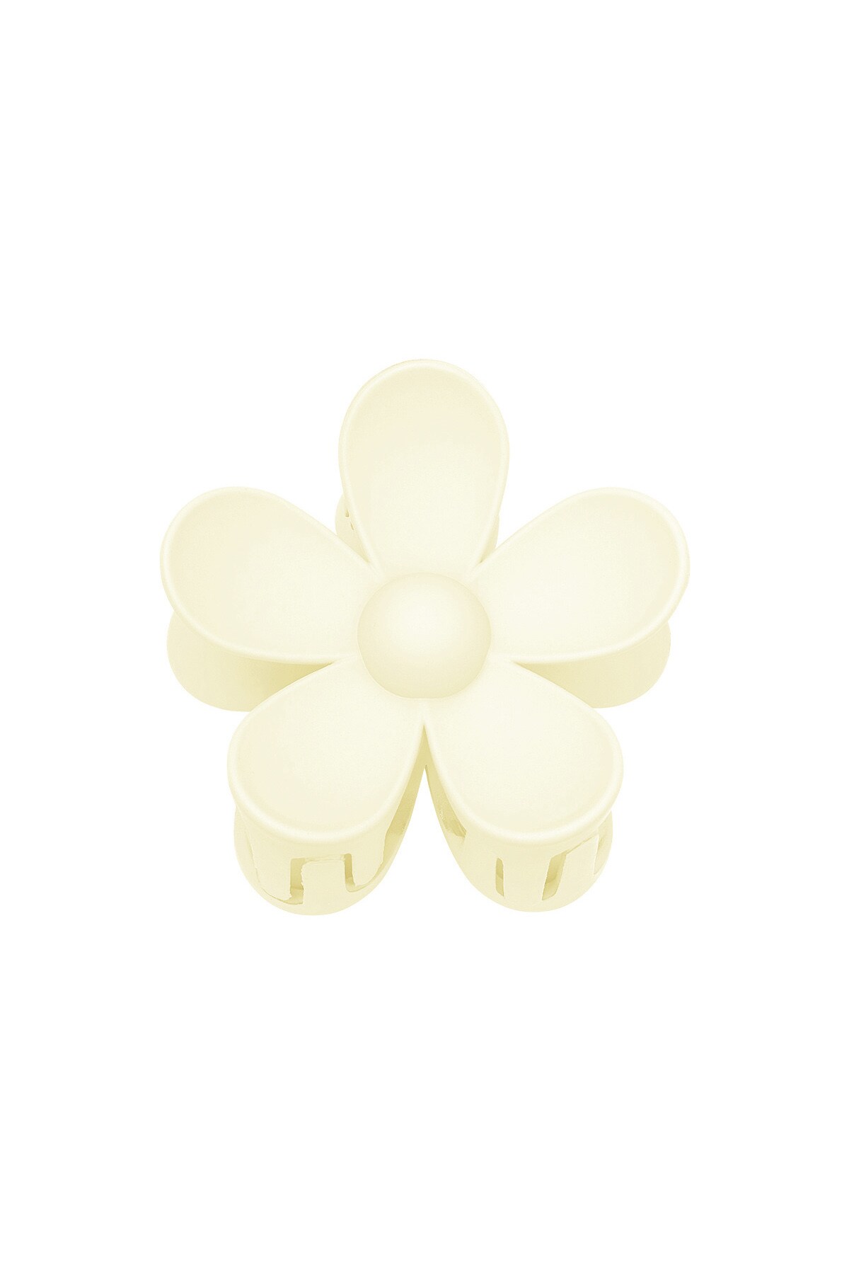 Solid Color Matte Daisy Flower Hair Clip - Beige Resin 