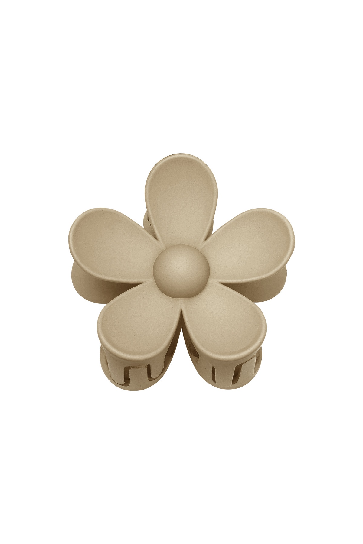 Solid color matte daisy flower hair clip camel Resin