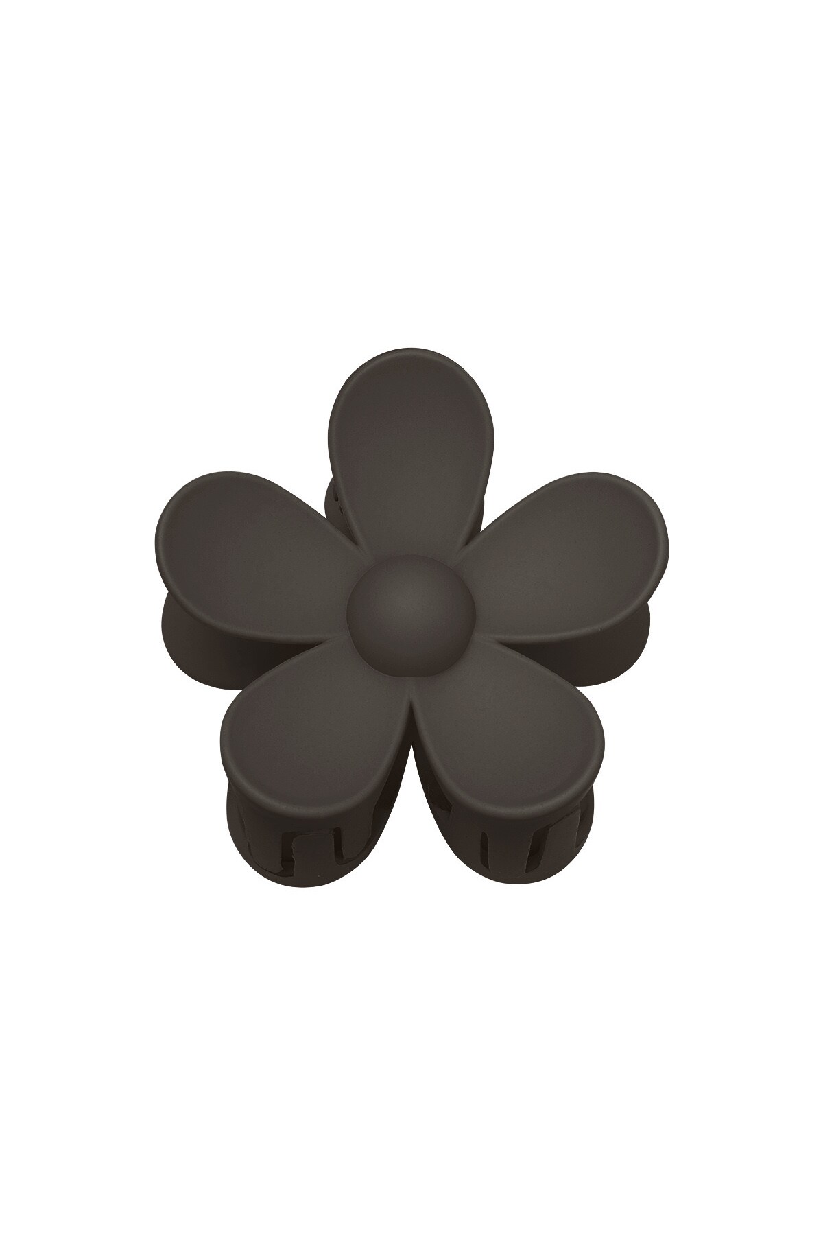 Solid color matte daisy flower hair clip brown Resin 