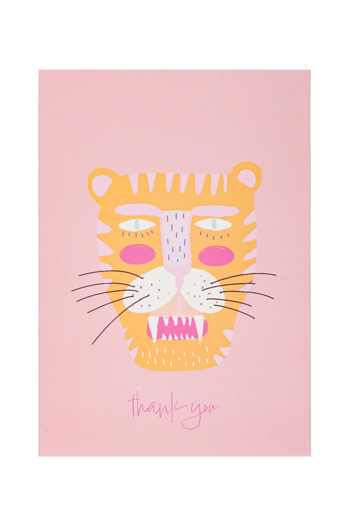 Greeting card tiger pink 