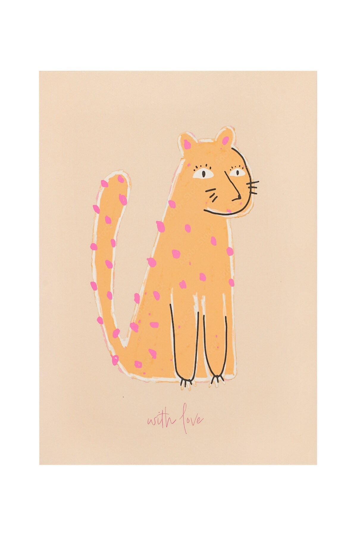 Greeting card tiger beige h5 