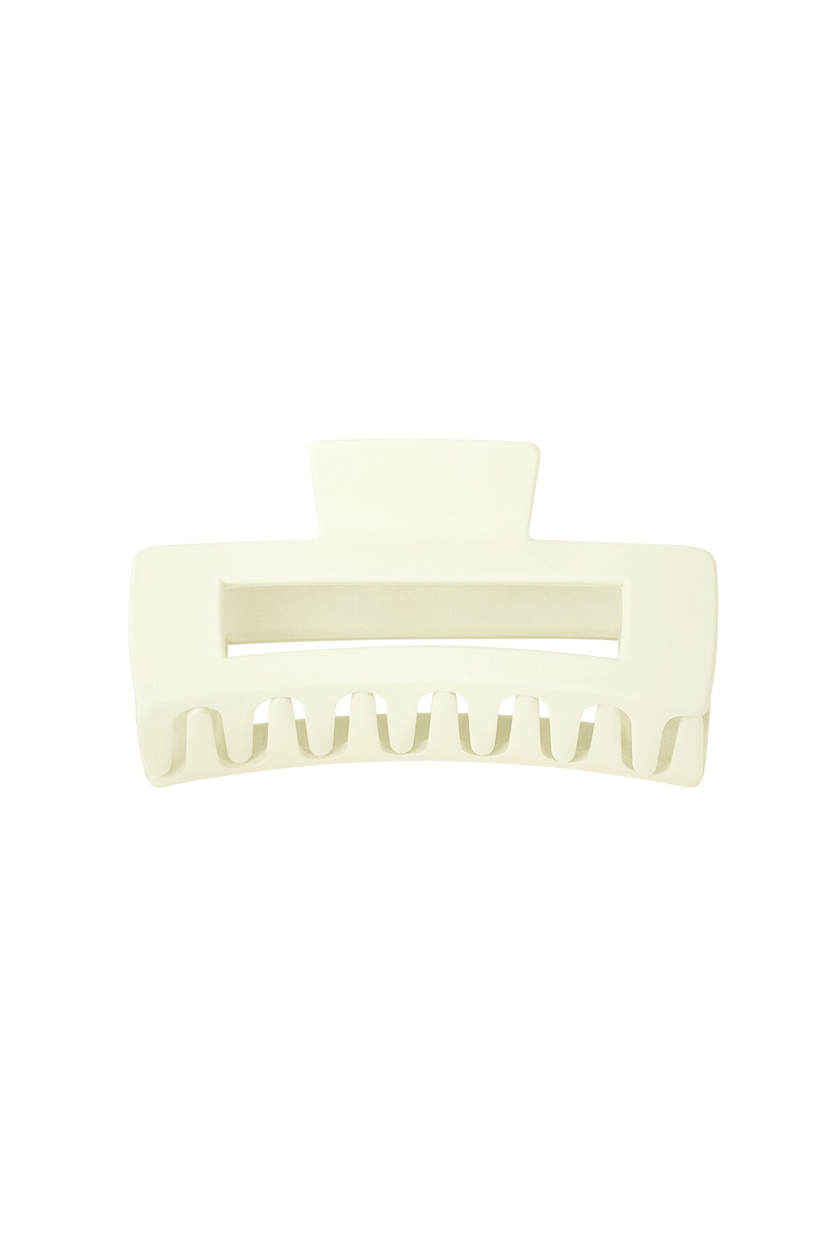 Hair clip rectangle - cream Plastic 