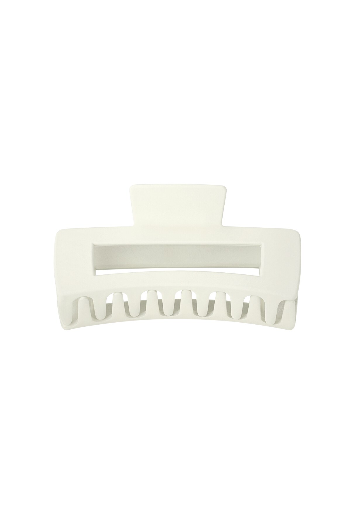 Hair clip rectangle - cream Plastic h5 