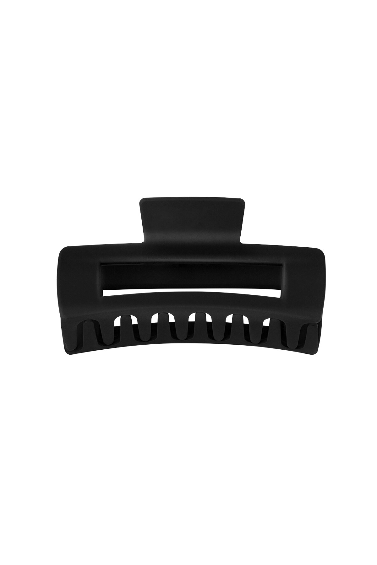 Hair clip rectangle - black Plastic 