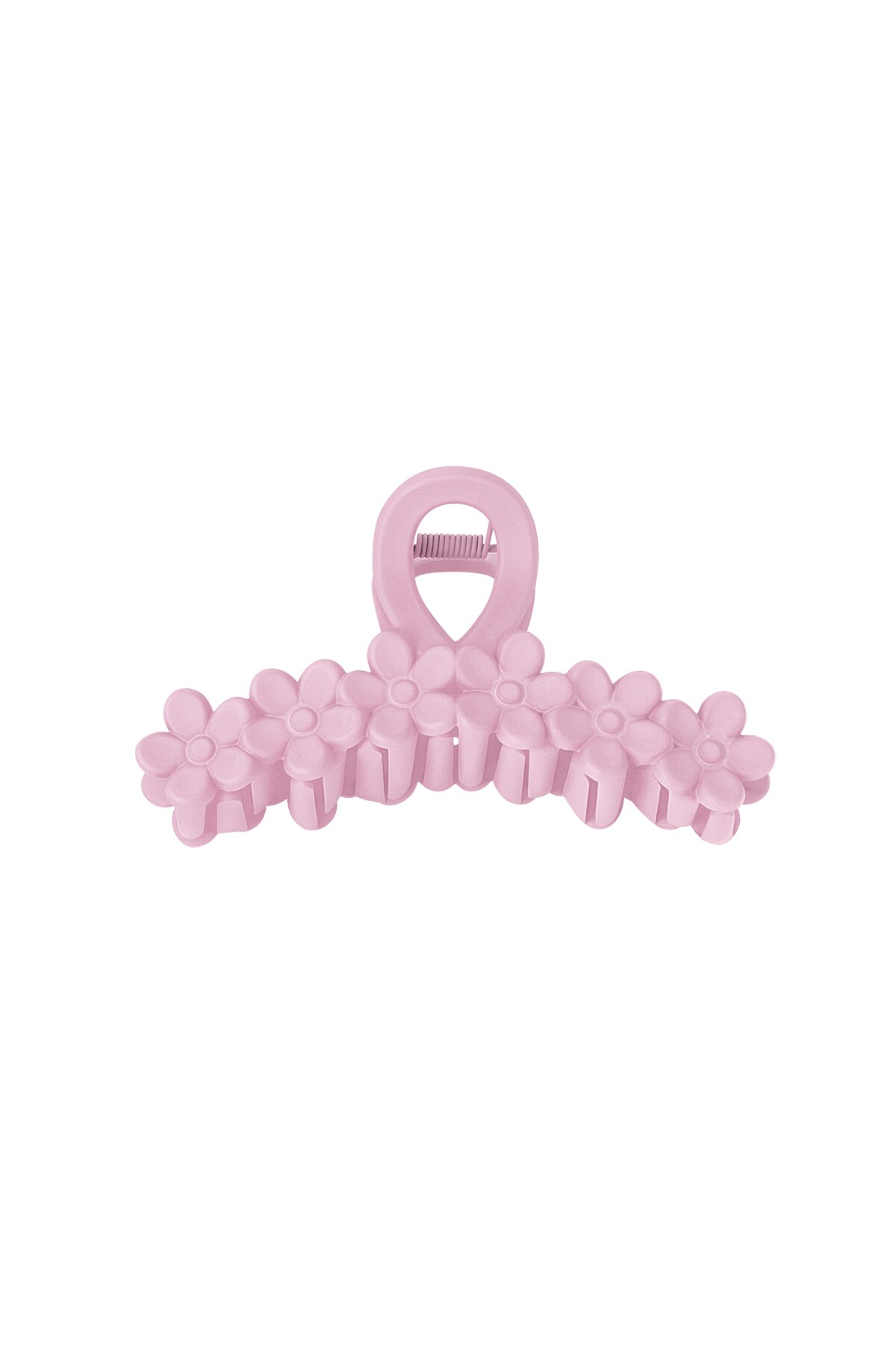 Hair clip flowers in a row - pastel pink Plastic 