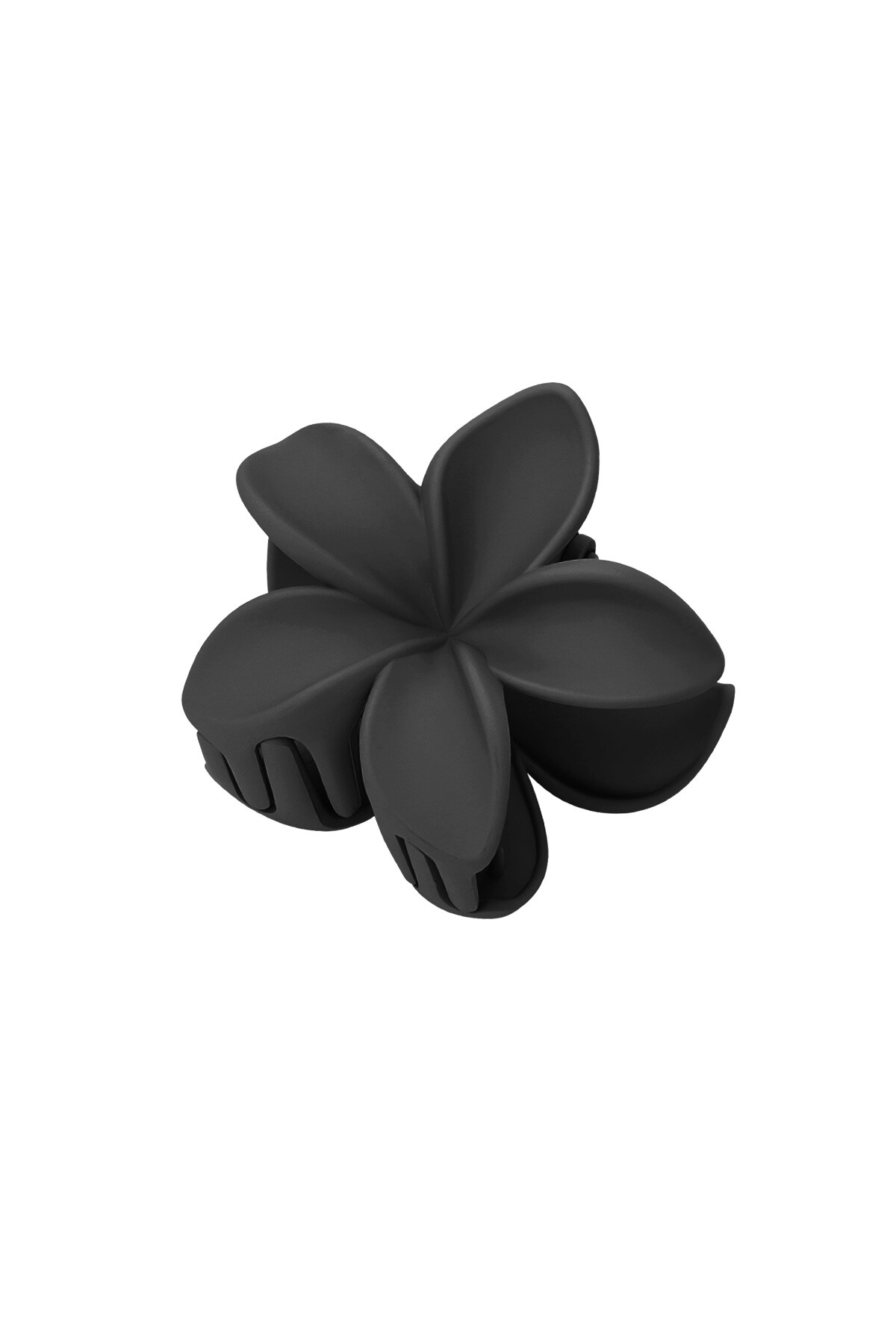 Hair clip flower - black Plastic 