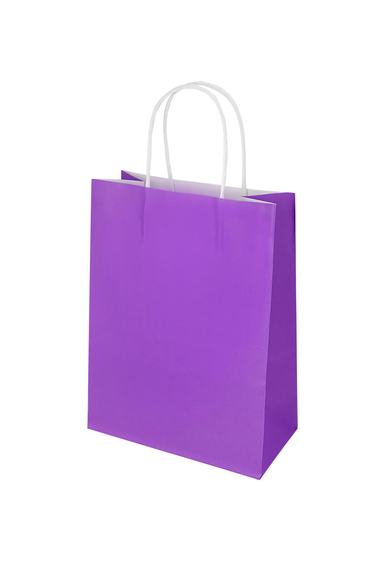 Plain color bags 50 pieces medium - purple Paper 