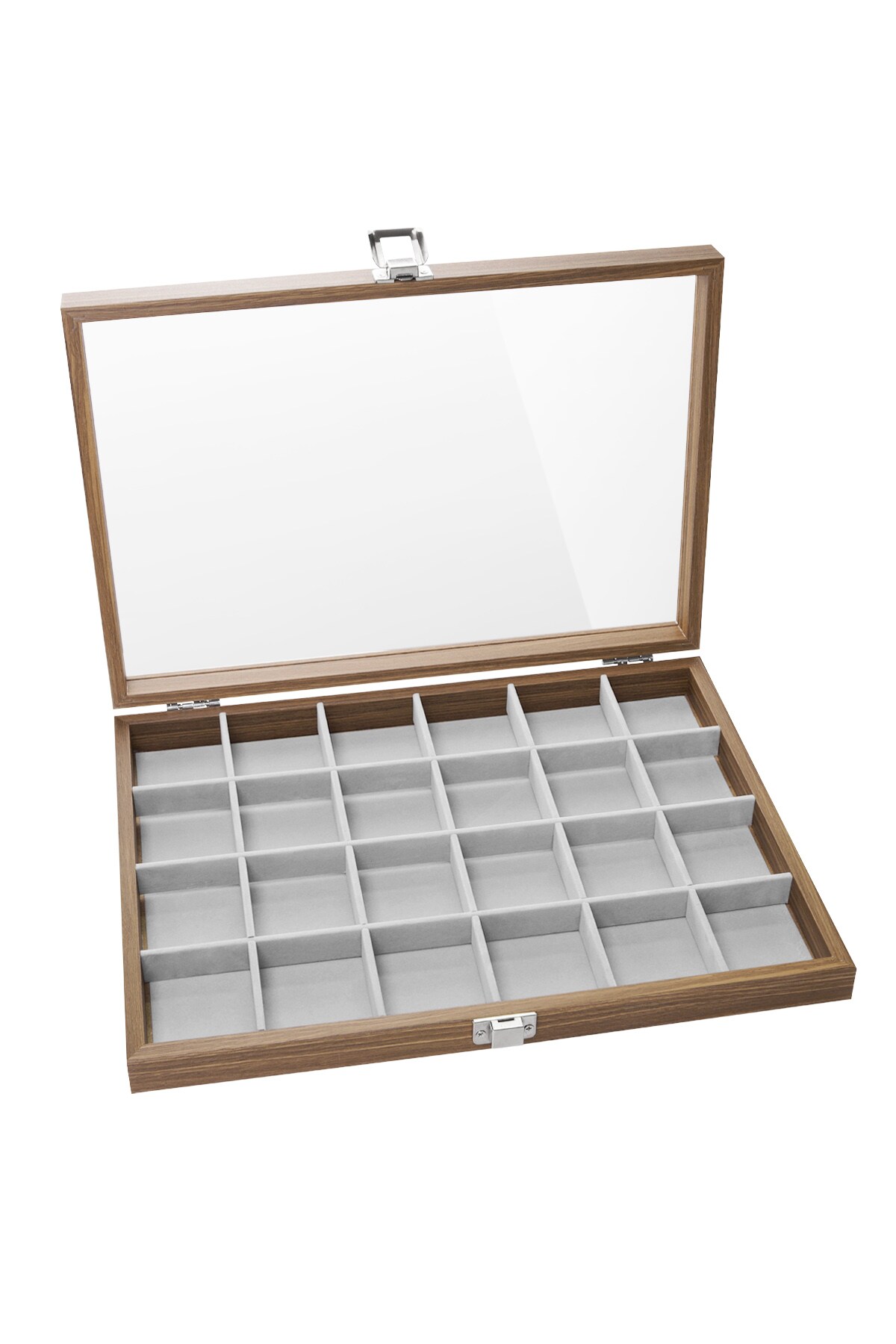 Display box compartments - gray Wood 