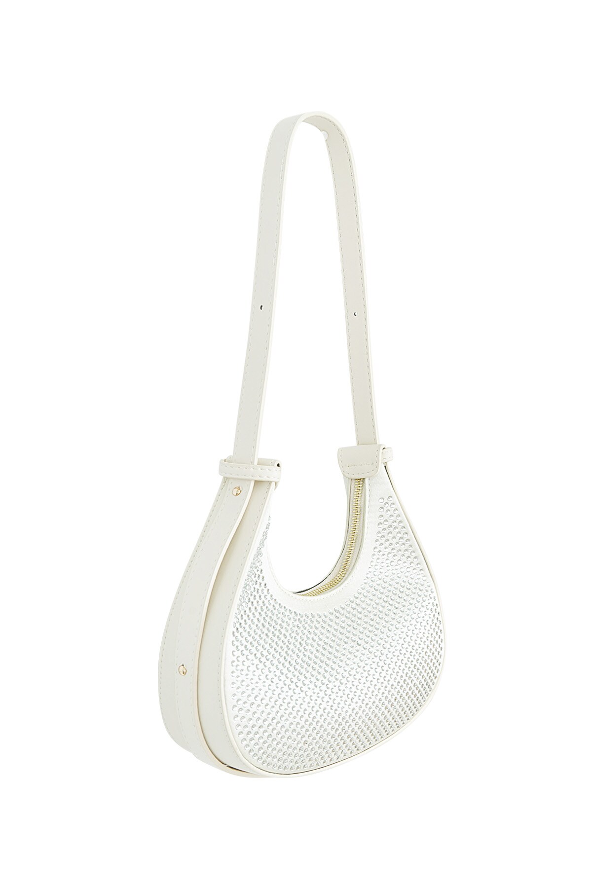 Croissant Bag White Glitters - PU Picture5