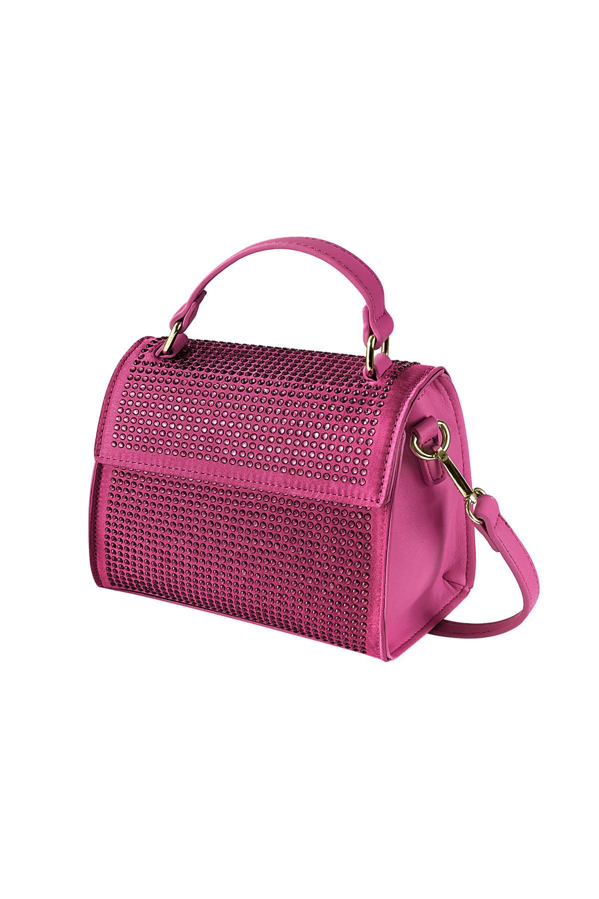 Handbag strass - fuchsia PU h5 