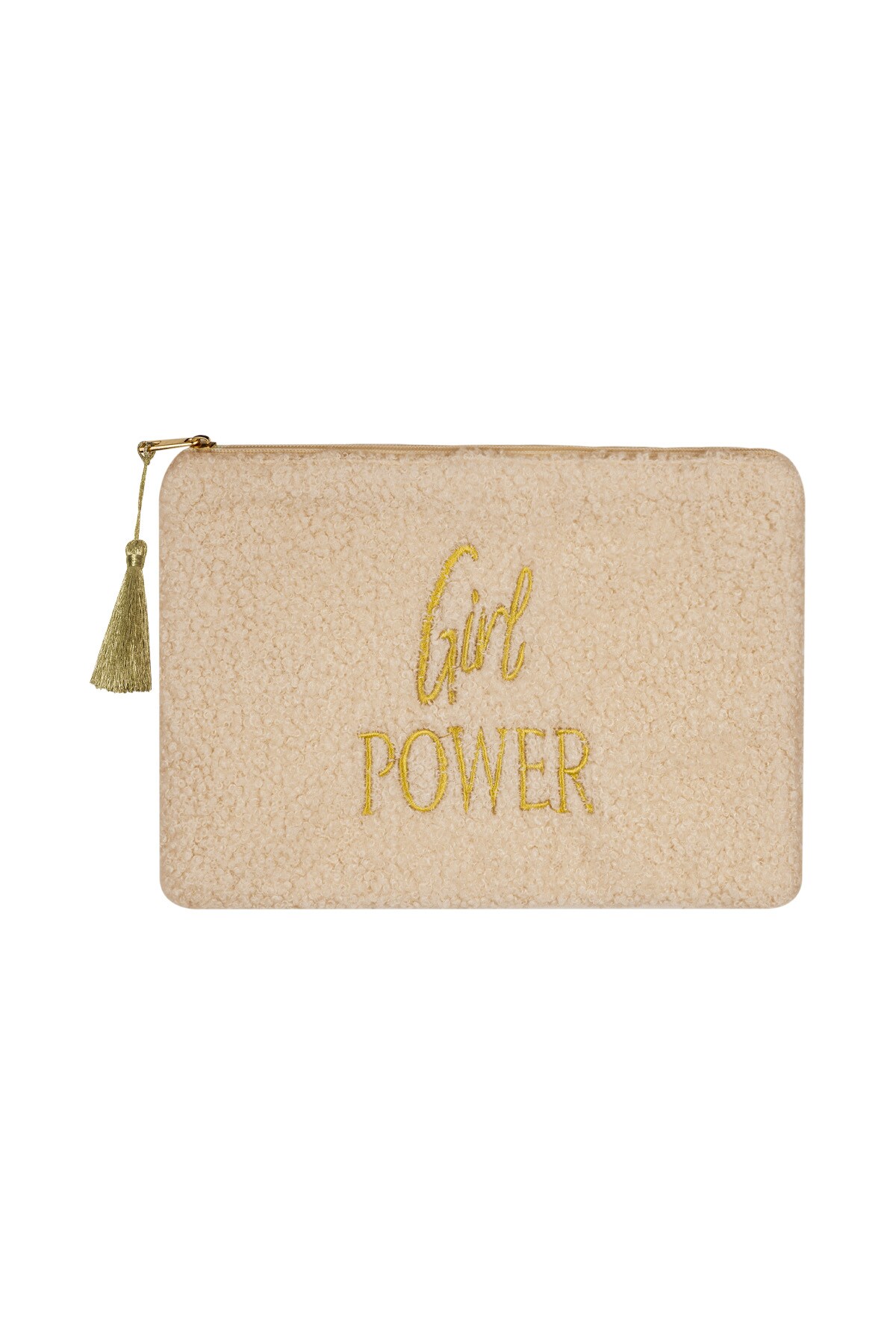 Make-up bag teddy girl power beige 