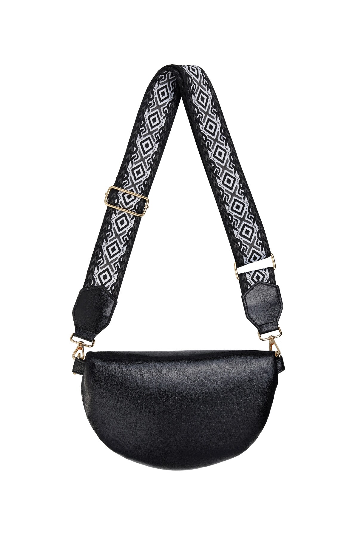 Shoulder bag with unique strap - black h5 Picture10