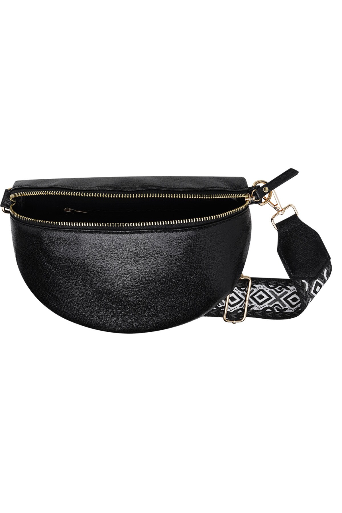 Shoulder bag with unique strap - black h5 Picture9