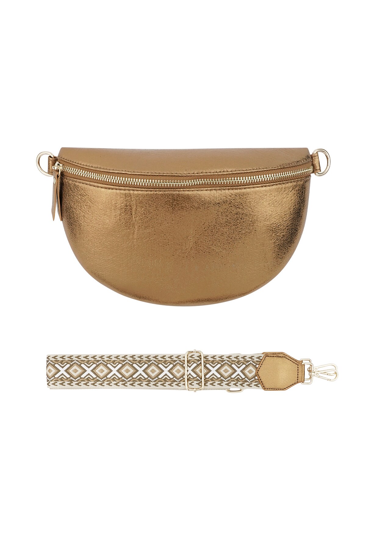 Bronze brilliance shoulder bag - coppery 