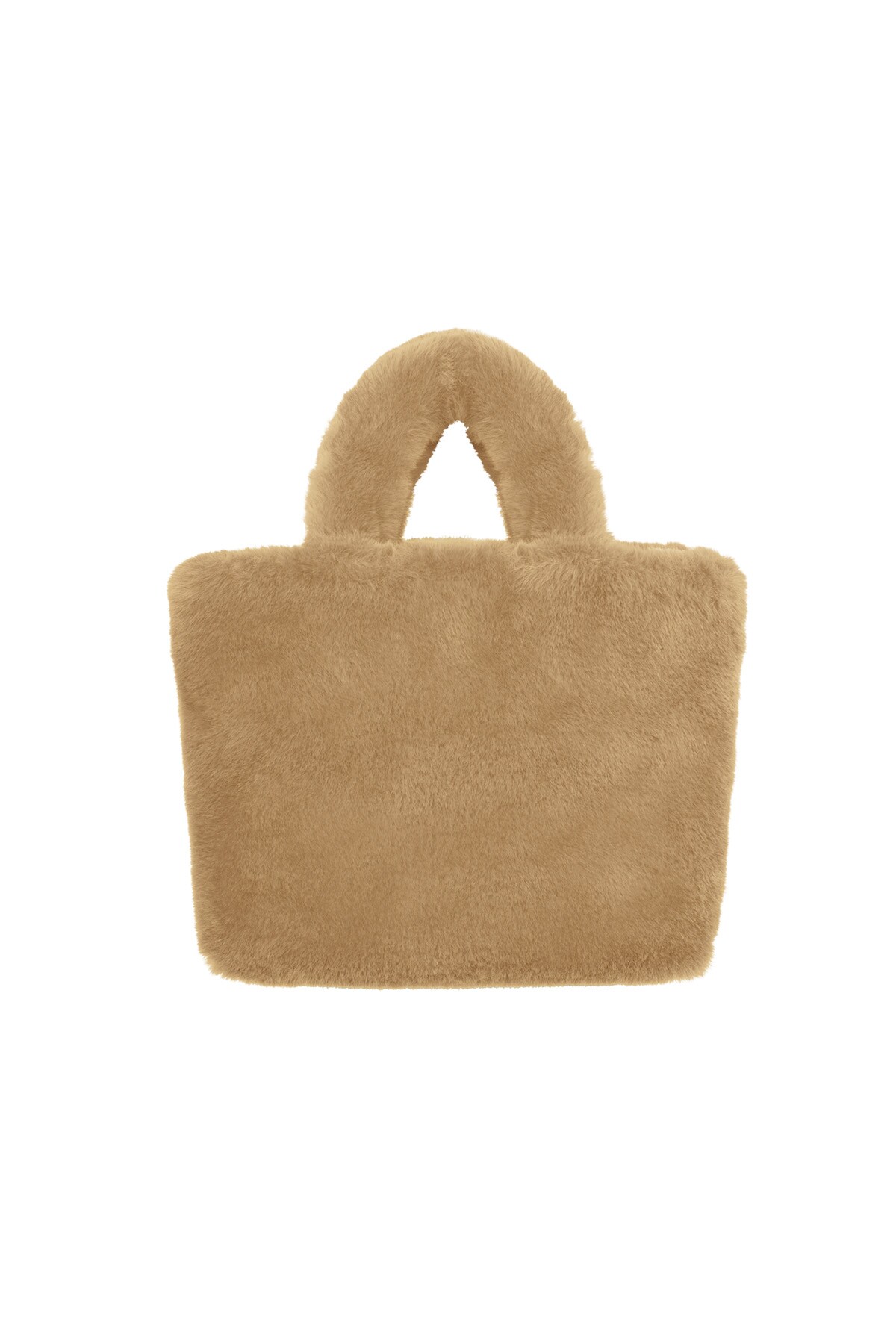 Faux fur city bag small - beige h5 